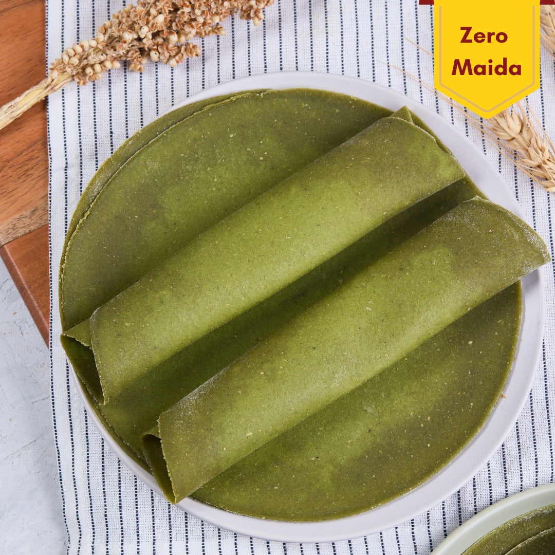 Zero Maida Jowar Spinach Wraps (Pack of 4)