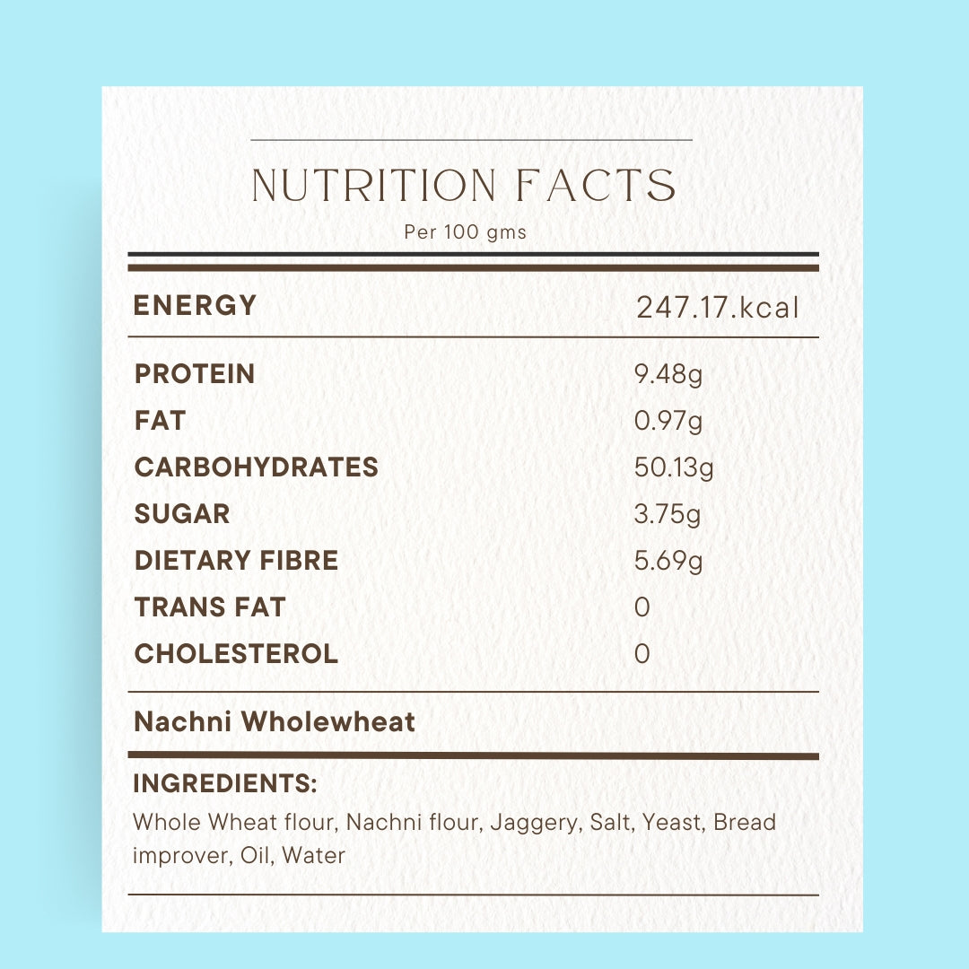 Zero Maida Nachni Wholewheat Bread (400gms)
