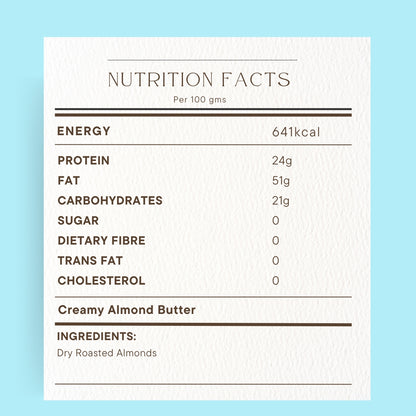 Unsweetened Almond Butter – 100% Natural & Creamy (100gms)