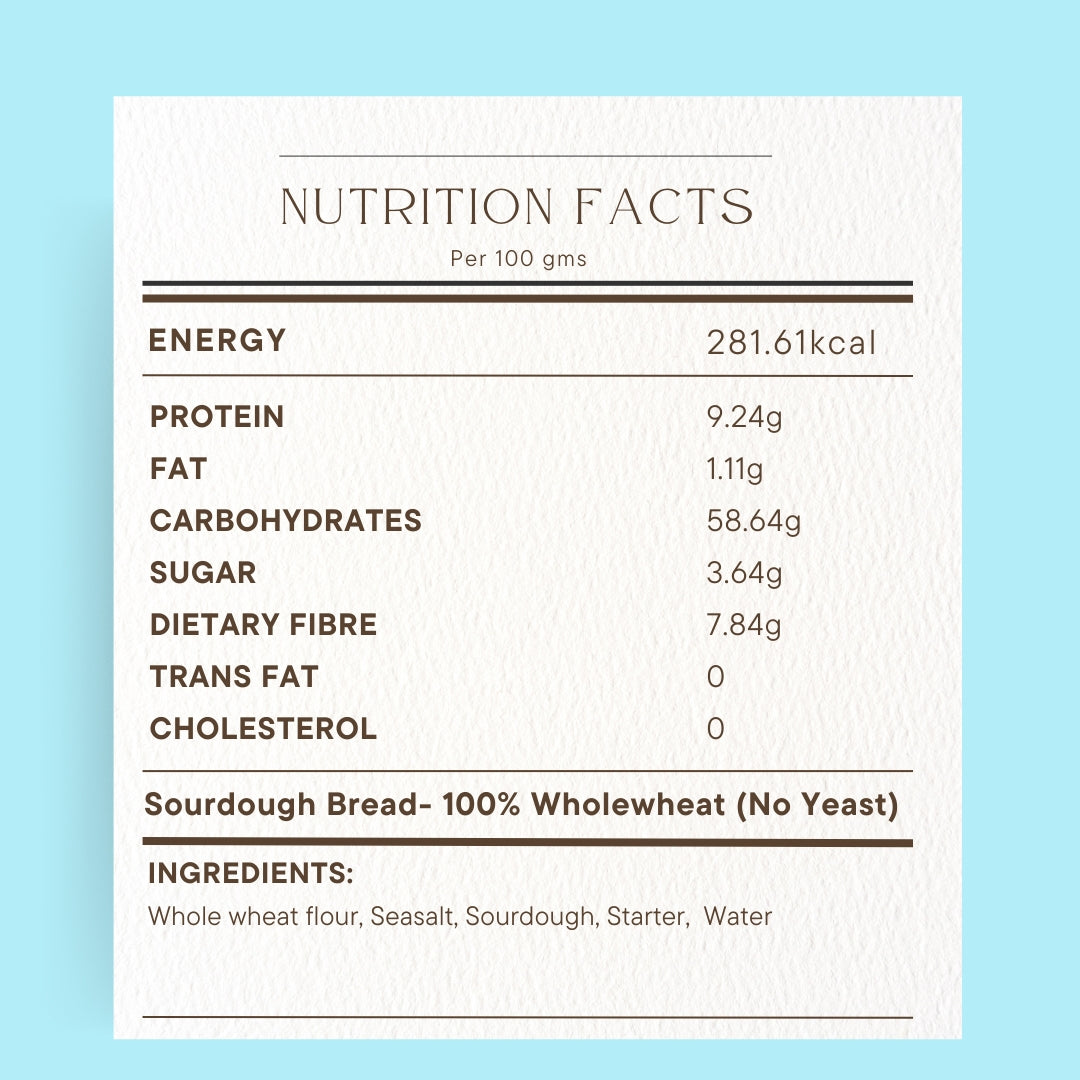 Wholewheat Sourdough Bread - No Yeast (350gms)