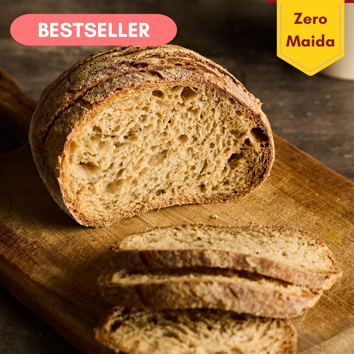 Wholewheat Sourdough Bread - No Yeast (350gms)