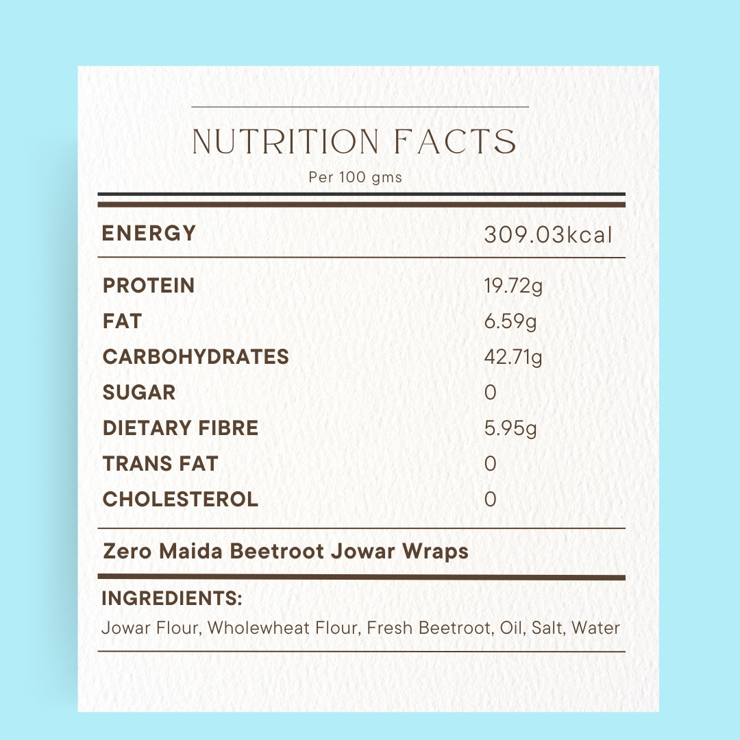 Zero Maida Jowar Beetroot Wraps (Pack of 4)