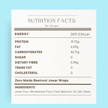 Zero Maida Jowar Beetroot Wraps (Pack of 4)