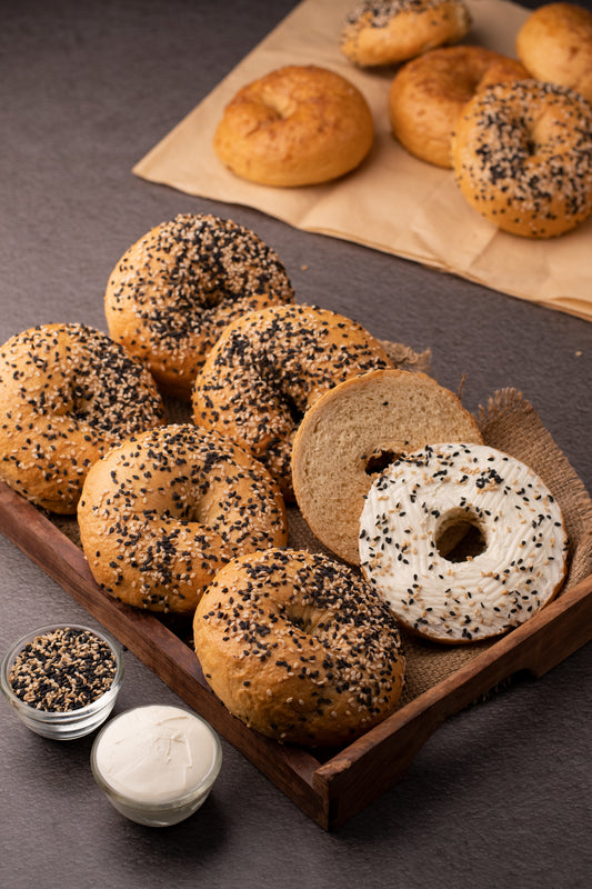 Wholewheat Seeded Bagels with Cream Cheese (Pack of 3)